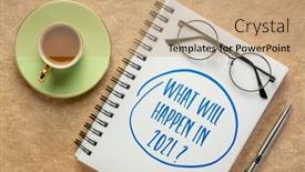  Presentation with spiral notebook - Presentation theme consisting of what-will-happen-in-2021 background and a coral colored foreground