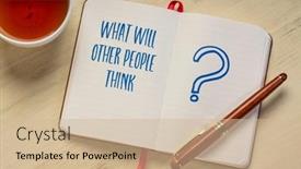  Presentation with think - PPT theme enhanced with what-will-other-people-think background and a soft green colored foreground