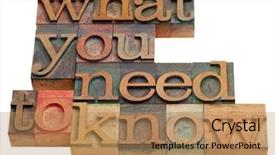  Presentation with blocks - PPT theme having what you need to know background and a coral colored foreground