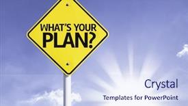  Presentation with action plan - Audience pleasing presentation consisting of what's your plan road backdrop and a sky blue colored foreground