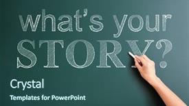  Presentation with story - Amazing theme having what's your story written backdrop and a ocean colored foreground