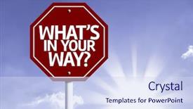  Presentation with way - Theme consisting of whats new - what's in your way written background and a sky blue colored foreground