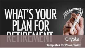 Presentation with writing - Cool new slides with whats your plan for retirement backdrop and a gray colored foreground
