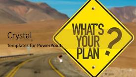  Presentation with desert - PPT theme having whats your plan sign background and a gold colored foreground