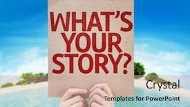  Presentation with story - PPT theme featuring whats your story card background and a coral colored foreground
