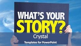  Presentation with story - Presentation with what's your story card background and a ocean colored foreground