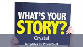  Presentation with story - Presentation design featuring what's your story card background and a ocean colored foreground