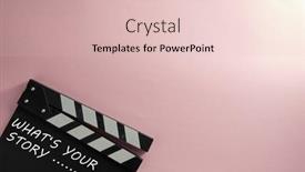  Presentation with clapper - PPT layouts having whats-your-story-text background and a lemonade colored foreground