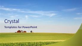  Presentation with wheat - PPT theme consisting of wheat and a farm background and a light blue colored foreground