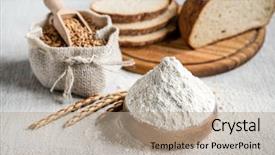  Presentation with flour - Presentation theme enhanced with wheat and flour background and a coral colored foreground