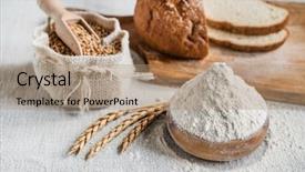  Presentation with flour - Beautiful presentation theme featuring wheat and flour backdrop and a  colored foreground