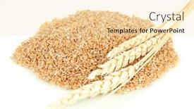  Presentation with wheat bran - PPT theme featuring wheat bran with wooden spoon background and a lemonade colored foreground