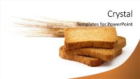  Presentation with paddy rice and corn - Colorful presentation enhanced with wheat corn and bread slices backdrop and a  colored foreground