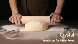  Presentation with puff pastry - PPT layouts with wheat dough - woman rolling out puff pastry background and a  colored foreground