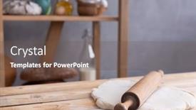  Presentation with dough - Presentation theme featuring wheat-dough-at-flour-powder background and a tawny brown colored foreground