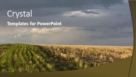  Presentation with colorado - Cool new presentation theme with wheat field after harvest and a stormy sky near colorado foothills backdrop and a gray colored foreground