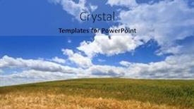  Presentation with deep blue - Audience pleasing presentation consisting of wheat field against deep blue sky backdrop and a teal colored foreground