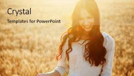  Presentation with wheat - Presentation consisting of wheat field at sun background and a blonde colored foreground