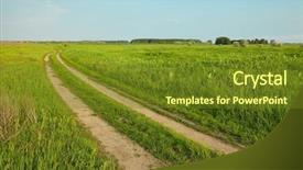 Presentation with tractor - Amazing presentation theme having wheat-field-with-tractor-trails backdrop and a tawny brown colored foreground