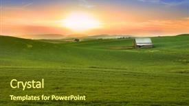  Presentation with rolling hills - Beautiful slides featuring wheat fields on rolling hills backdrop and a tawny brown colored foreground