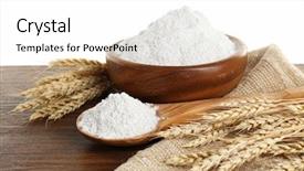  Presentation with flour - Slide deck having wheat flour in bowl background and a white colored foreground