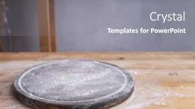  Presentation with baking - Presentation theme having wheat-flour-powder-and-pizza background and a gray colored foreground