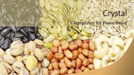  Presentation with dry fruits seeds nuts - Cool new slide deck with wheat germ - seeds and nuts with collection backdrop and a lemonade colored foreground