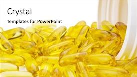  Presentation with pills - Cool new presentation with wheat germ - yellow gel pills on isolated backdrop and a white colored foreground
