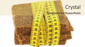  Presentation with tape - Audience pleasing PPT theme consisting of wheat germ - yellow measuring tape wrapping whole backdrop and a yellow colored foreground