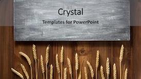  Presentation with pollen grains - Presentation theme having wheat grains on wooden plank background and a  colored foreground