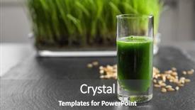  Presentation with healthy juice - Amazing PPT layouts having wheat grass juice on slate backdrop and a  colored foreground
