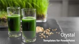  Presentation with shots - Slides with wheat grass juice on slate background and a gray colored foreground