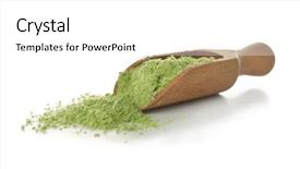  Presentation with protein - Colorful slide deck enhanced with wheat grass powder and wooden backdrop and a  colored foreground