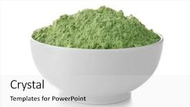  Presentation with powder - Slides featuring wheat grass powder in ceramic background and a light gray colored foreground