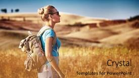  Presentation with amsterdam historical beautiful view - Presentation having wheat hills traveling along europe background and a gold colored foreground