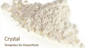  Presentation with powder - PPT theme with wheat powder heap pile isolated background and a cream colored foreground