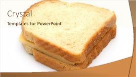  Presentation with white cheese - Amazing slide deck having wheat-sandwich-with-cheese backdrop and a cream colored foreground
