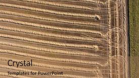  Presentation with drones - Slides having wheat strong strips of land background and a coral colored foreground