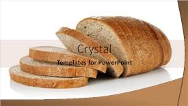  Presentation with cut - PPT layouts having wheaten-bread-with-bran-cut background and a coral colored foreground