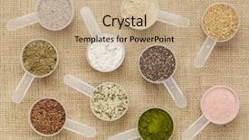  Presentation with pomegranate fruit - Slide deck with wheatgrass hemp and whey protein background and a coral colored foreground