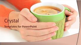  Presentation with knitted knitting needle - Cool new slide set with wheather - cup with knitted thing backdrop and a  colored foreground