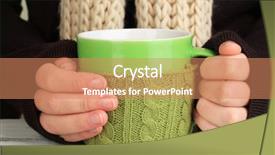  Presentation with female - Cool new slide set with wheather - cup with knitted thing backdrop and a coral colored foreground