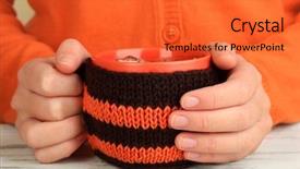  Presentation with knitted knitting needle - PPT theme having wild cheetah portrait in african background and a  colored foreground.