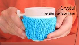  Presentation with knitted knitting needle - PPT theme featuring partridge posted on fresh armenian background and a tawny brown colored foreground