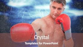  Presentation with thunderstorm - Audience pleasing presentation design consisting of wheather - fit man punching with boxing backdrop and a  colored foreground
