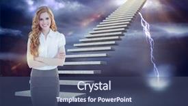  Presentation with strikes - Beautiful slide deck featuring wheather - portrait of an elegant businesswoman backdrop and a  colored foreground