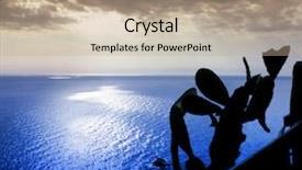  Presentation with stormy sea - Theme consisting of wheather - sunset on the sea background and a  colored foreground