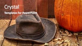  Presentation with barn wood - Colorful theme enhanced with wheathered outback hat and pumpkin backdrop and a tawny brown colored foreground