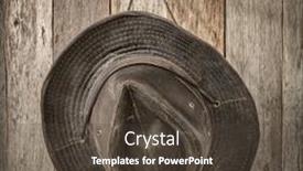  Presentation with rustic barn wedding - Presentation design enhanced with wheathered-outback-oilskin-hat-hanging background and a tawny brown colored foreground