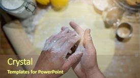  Presentation with bakery baking ingredients - Amazing PPT layouts having potter s wheel - close up of baker's hands backdrop and a tawny brown colored foreground